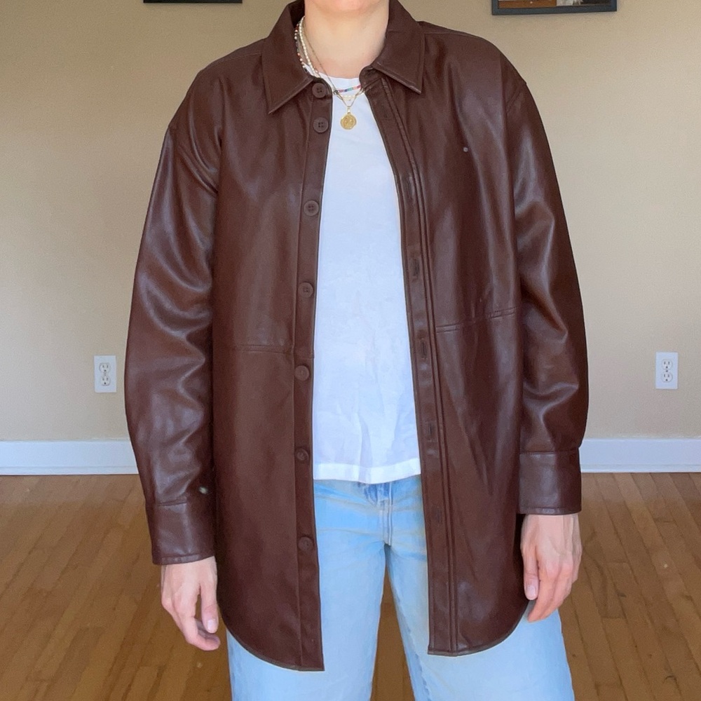 Pleather Shacket - Size M